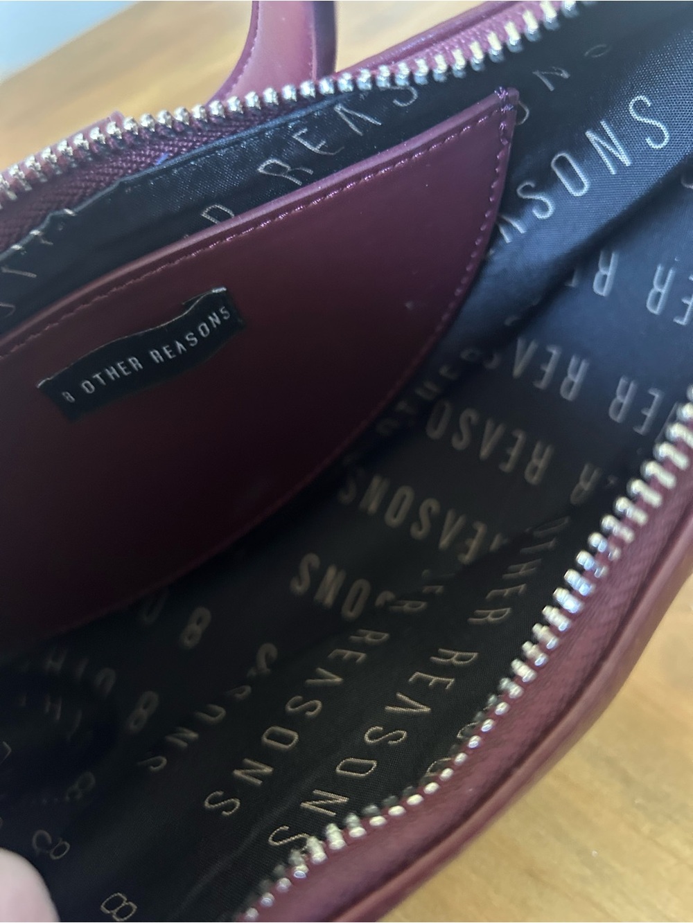 Women's Crescent Shoulder Bag in Deep Burgundy - Picture 6 of 11